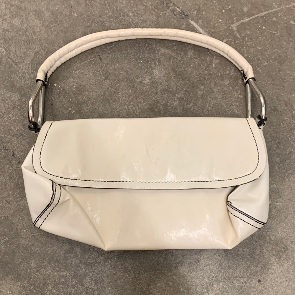 Y2K‎ shoulder white leather bag